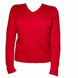 Kim Rogers V-Neck Cable Knit Sweater